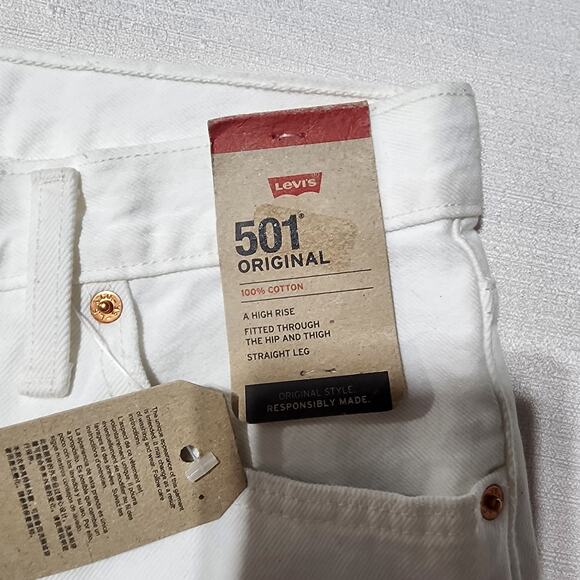 Levi's 501 original 28x30 sit at waist women-button fly white - Picture 6 of 9